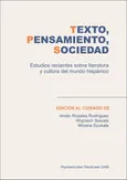 Texto, pensamiento sociedad Estudios recientes sobre literatura y cultura del mundo hispánico - Rodriguez Aman Rosales