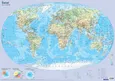 Mapa świate fizyczna Plansza edukacyjna na ścianę i biurko