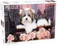 Puzzle Yorkshire Terrier with Roses 500 - Outlet