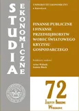 Finanse publiczne i finanse przedsiębiorstw wobec światowego kryzysu gospodarczego. SE 72