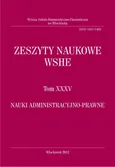 Zeszyty Naukowe WSHE, t. XXXV, Nauki Administracyjno-Prawne