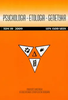 Psychologia etologia genetyka Tom 19 2009