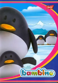 Zeszyt A5 Bambino w trzy linie 16 kartek linia dwukolorowa Pingwiny