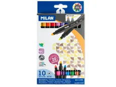 Flamastry Milan bicolor cienkie 20 kolorów