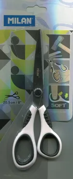 Nożyczki Milan biurowe 20,5 cm biało-czarne