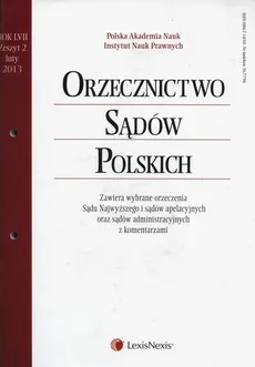 Orzecznictwo Sądów Polskich 2/2013