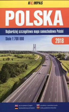 Polska Najbardziej szczegółowa mapa samochodowa Polski 1:700 000