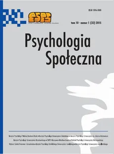 Psychologia Społeczna nr 1(32)/2015
