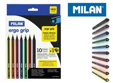 Kredki Milan ołówkowe Ergo 10 kolorów + temperówka