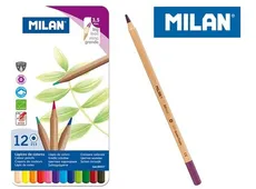 Kredki Milan ołówkowe sześciokątne 12 kolory w metalowym opakowaniu