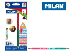 Kredki Milan trójkątne dwustronne / dwukolorowe 24 kolory