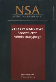 Zeszyty Naukowe Sądownictwa administracyjnego 1/2012 + Skorowidz 2011