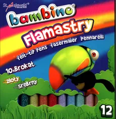 Flamastry brokatowe 12 kolorów Bambino