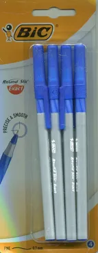 Długopis Round Stic Exact niebieski 4 sztuki