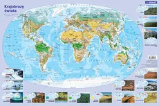 Mapa - krajobrazy świata. Podkładka na biurko