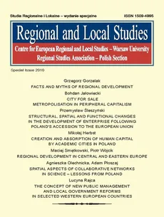 Regional and Local Studies, special issue 2010