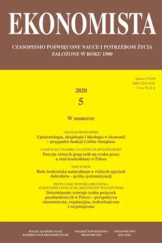 Ekonomista 2020 nr 5 - Regulacja rynku narkotyków w Polsce w latach 1997–2005 a równowaga systemu instytucjonalnego - Praca zbiorowa