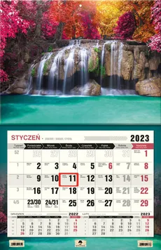 Kalendarz 2023 ścienny jednodzielny 3 XL Wodospad