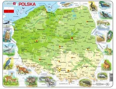 Układanka Polska Mapa fizyczna 61 elementów